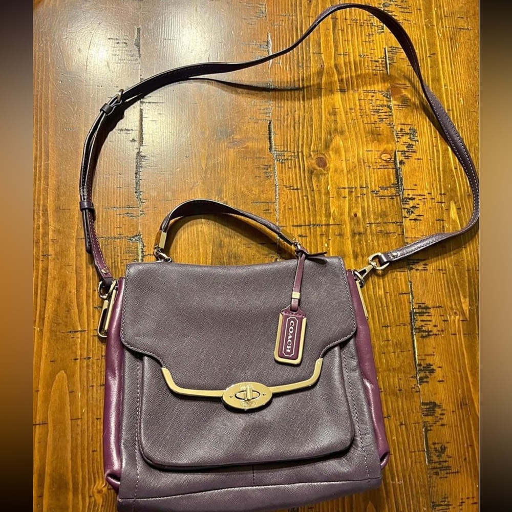 Coach Madison Sadie Flap Satchel with dust bag- Violet